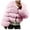 Pink, variant on Women Fluffy Faux Coat Cropped Jacket Puffer Jacket Winter Warm Fuzzy Teddy Jacket Beige 4(S)
