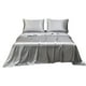 thumbnail image 3 of Satin Bed Sheets Set Queen Size | Soft Solid Matte Finish | Hotel Luxury Silk-like Polyester | 1 Flat Sheet 259x228cm + 2 Pillowcases 75x51cm | Breathable, Wrinkle Resistant, Multiple Colors, 3 of 6