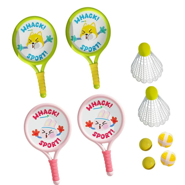 Juego de raquetas de bádminton para niños de 4 piezas, juguete deportivo con volantes, juego deportivo, raqueta de bádminton portátil para playa exter
