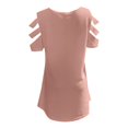 thumbnail image 5 of Cold Shoulder Tops for Women Short Sleeve Strappy Zipper V Neck Flowy Blouses Loose Lightweight T Shirts Summer Tunics, 5 of 5