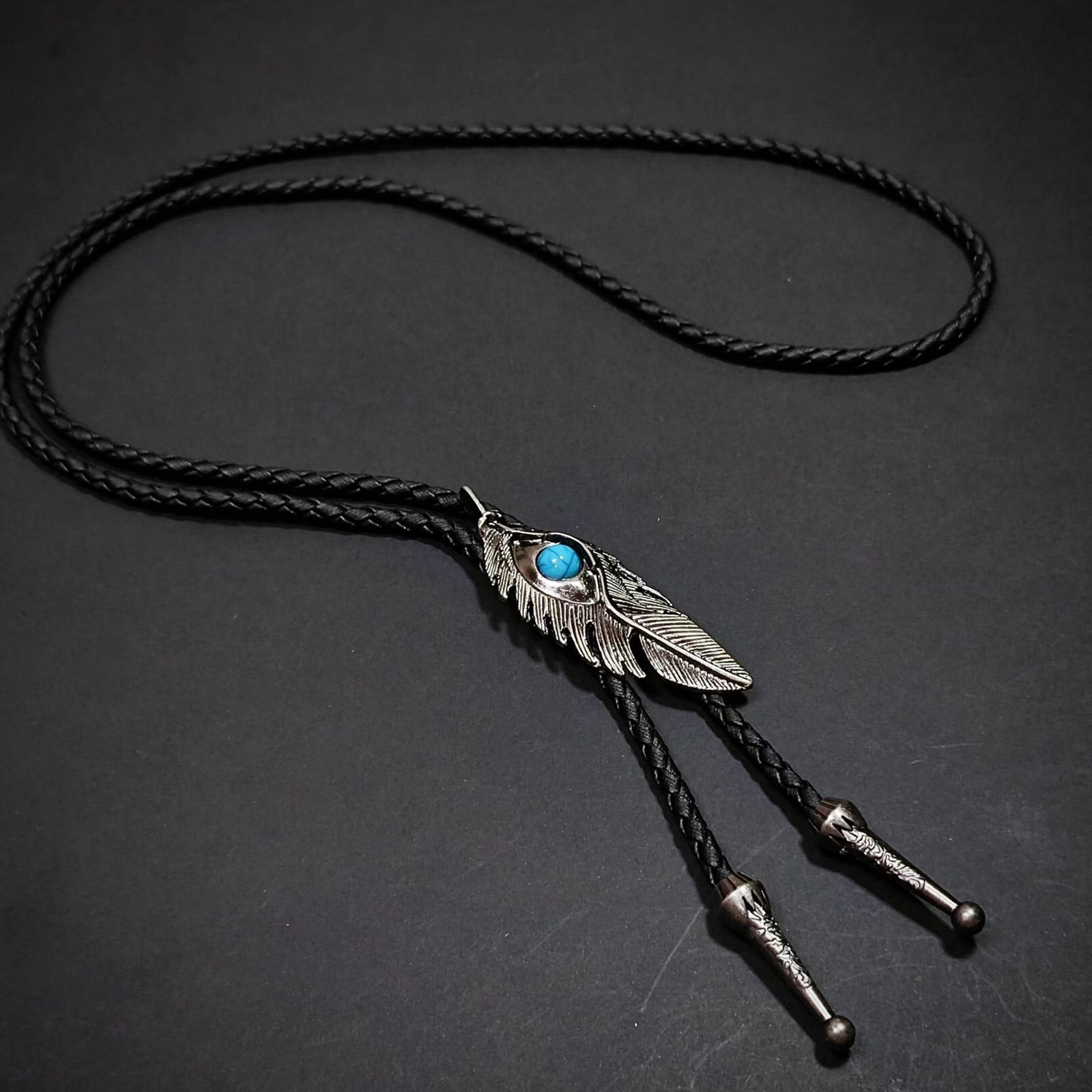 RUISINERY Pack of 6 Bolotie Set Western Outfit Leather Cord Rodeos Jewelry Pendant Necktie Necklace for Men and Women Festivals
