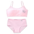 thumbnail image 3 of LYMAYTER Girls Breathable Cotton Underwear Set Classic Solid Training Cami Bra Comfort Brief, 3 of 7