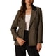 thumbnail image 1 of Chaqueta de manga larga con solapa de pico y un botón para mujer Inspire Chic L Café, 1 of 6