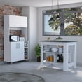 thumbnail image 2 of FM FURNITURE  Surrey 2 Piece Kitchen Set, Brooklyn Kitchen Island and Colorado Pantry Cabinet White /Onyx, 2 of 5