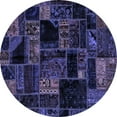 thumbnail image 1 of Ahgly Company Machine Washable Indoor Round Oriental Blue Modern Area Rugs, 8' Round, 1 of 4