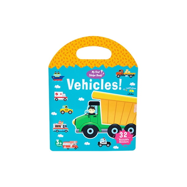 Bewildely Libro de pegatinas de impermeable de dibujos animados para niños, libros silenciosos de coordinación mano-ojo, juguete para Type2 NO2