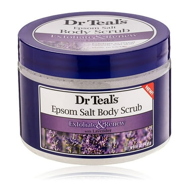 Dr Teals Epsom Salt Body Scrub Exfoliate and Renew Lavender 16 Oz., Pack of 2