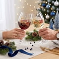 thumbnail image 5 of 240ml Christmas Wine Glass, Gold-rimmed Stemmed Goblet with Winter Snowflake Design for Red or White Wine, Holiday Dinners and Parties, 5 of 6