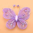 thumbnail image 1 of 100 mariposas de lentejuelas de hilo de malla transparente, mariposa morada, nailon, delicadas piedras preciosas, decoración de prendas, suministros para fiestas, bodas, tema de mariposas (púrpura), 1 of 5