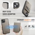 thumbnail image 3 of Decase Premium Magnetic Flip Detachable Wallet Case for iPhone 14,Shock-Absorbent PU Leather + TPU Back Cover with Credit Card Slots, Anti-Scratch,Fit Mag-Safe Car Mount,Gray, 3 of 9