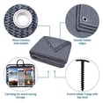 thumbnail image 2 of Awning Carpet - Blue/Grey polyethylene (HDPE) groundsheet with Stainless Steel Eyelets - Highly Robust & Washable - with Carrying Bag and 8 T-Shaped pegs Plus: 1x Cross Spirit Level, 2 of 7