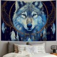 thumbnail image 2 of BCIIG  Blacklight Tapestry Glow In The Dark, Black Light Bohemian Hippie Poster Wall Hanging Boho Totem Native American Wolf Dream Catcher for Bedroom Aesthetic Wall and Room Decor, 40x30inch, 2 of 6