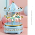 thumbnail image 4 of Wind-Up Carousel Horse Music Box with Star Projection Rotating LED Lights Magical Merry Go Round Gift for Girls Birthday Christmas, 4 of 7