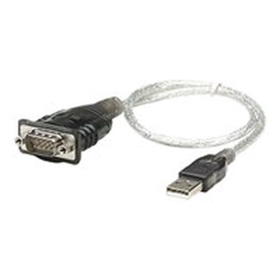 USB-A to Serial Converter cable 45cm Male to Male Serial/RS232/COM/DB9 Prolific PL-2303RA Chip Black/Silver cable Three Year Warranty Equivalent to ICUSB232V2.