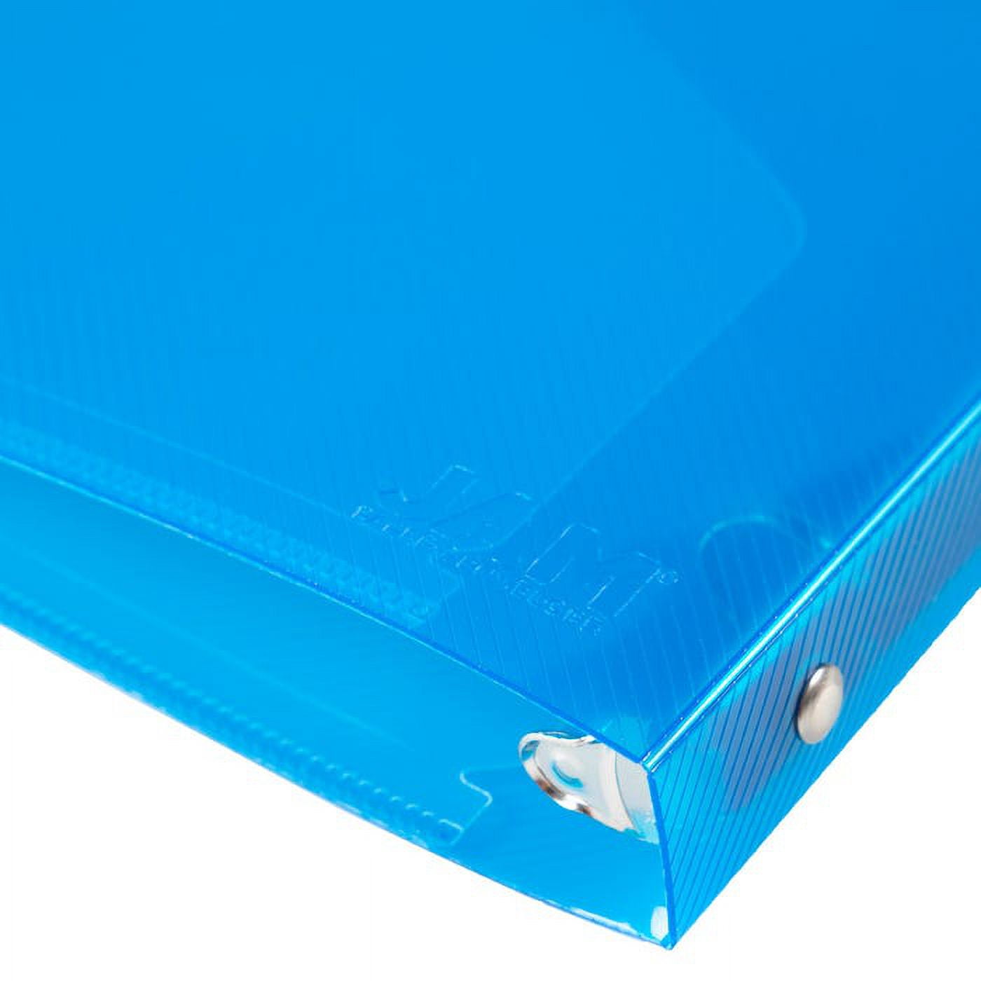 JAM Paper & Envelope Plastic Binder, 11.5 x 10.25 x 1/2 in, Blue, 1 Pack