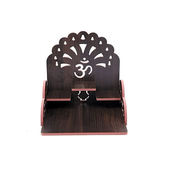 Accessorize Kingdom Wooden Wall Mounted Hanging Puja Temple Wood God Stand for Pooja Room | Mandir Devghar Stand Temple Home Temple Home Wall Temple Waterproof
