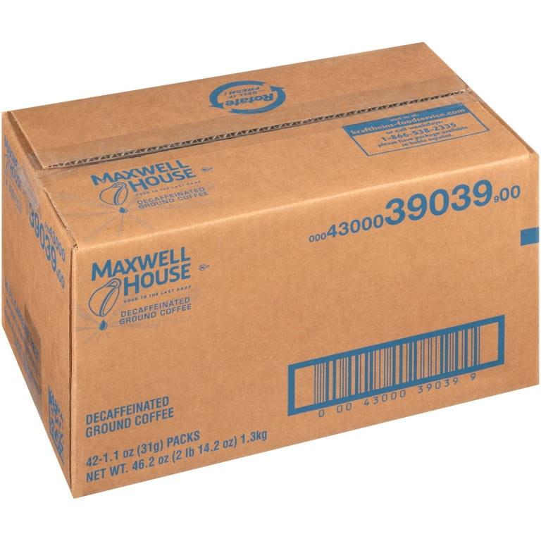 Maxwell House Ground Decaf Coffee - 1.1 oz - 42 / Carton Maxwell House Ground Decaf Coffee - 1.1 oz - 42 / Carton