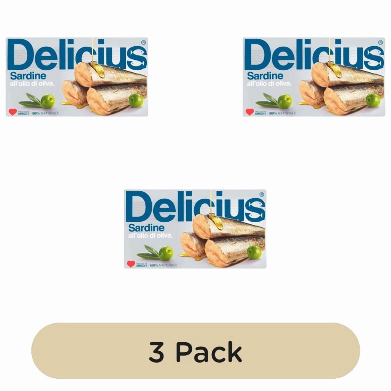 Delicius Sardines in Olive Oil 120g, British Import (Pack of 3)