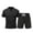 Black, variant on Men's 2 Pieces Outfits Casual Quarter Zip Polo T Shirt and Shorts Set Athletic Jogging Summer Tracksuit Black L(L)