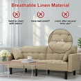thumbnail image 5 of AVAWING Modern Upholstered Sofa Bed, Convertible Sectional Sofa, Upholstered Futon Linen Tufted Couch w/ 2 Pillows, Apartment, Khaki, 5 of 7