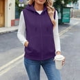 thumbnail image 4 of Womens Cotton Sweatshirt Vest with Pockets Zip Up Sleeveless Hoodies Drawstring Hooded Fall Sport Outerwear (2XL, Purple), 4 of 7