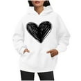 thumbnail image 6 of YUGYXL Womens Oversized Hoodies Comfy Long Sleeve Heart Graphic Pullover Trendy Cute Print Sweatshirts with Pocket White XL, 6 of 6
