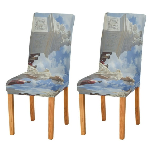 BZSMCE Chairs Slipcovers Dining Chair Covers White Marble Monument Sculptures Creative Pattern