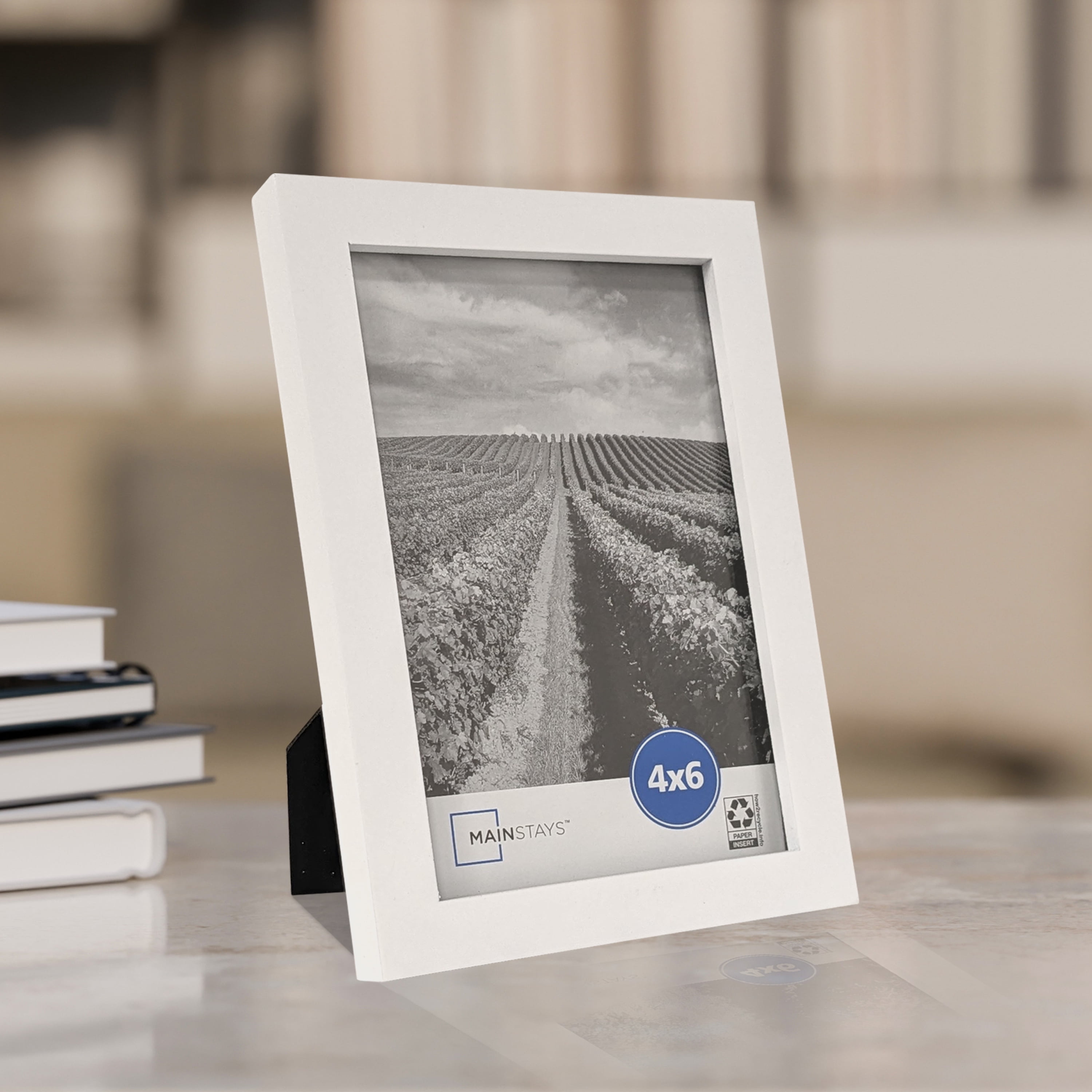 Mainstays - 4x6 Picture Frame - White Gallery Linear Program Tabletop & Wall Photo Frame
