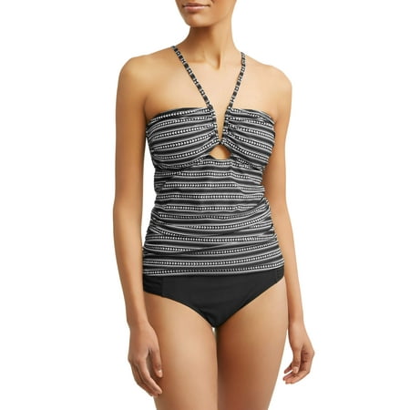 - Women's Underwire Peekaboo Tankini Top