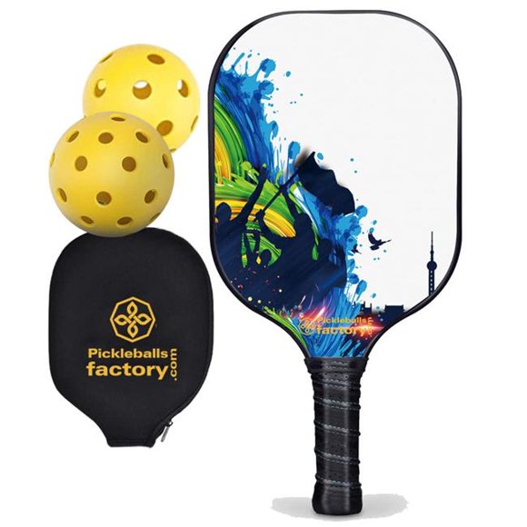 Pickleball Factory PB00037-10-C Best Pickleball Paddle - Cheers Cool Pickleball Paddles, Pickle Ball Paddles & Balls Competitive Pickleball, Carbonfiber Graphite