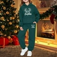 thumbnail image 2 of XEGLSBU Christmas Outfits for Girls 10-12 Girls Outfits 2 Pcs Long Sleeve Top and Jogger Pants Party Wear Xmas Graphic Print Soft for Toddler Family Matching Dark Green Size 9-10 Years, 2 of 4