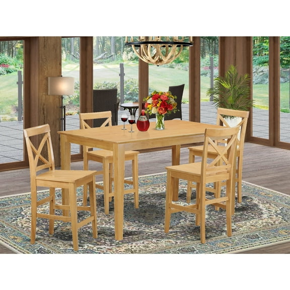 East West Furniture 5 Piece Counter Height Table Set-Gathering Table and 4 Counter Height Chair