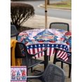 thumbnail image 5 of Outdoor Tablecloth with Umbrella Hole for Patio/Picnic/Party/Camping, 4th of July Waterproof Table Cloth Square Cover Washable, USA Flag Gnomes Independence Day Blue Red (60"x 60"), 5 of 9