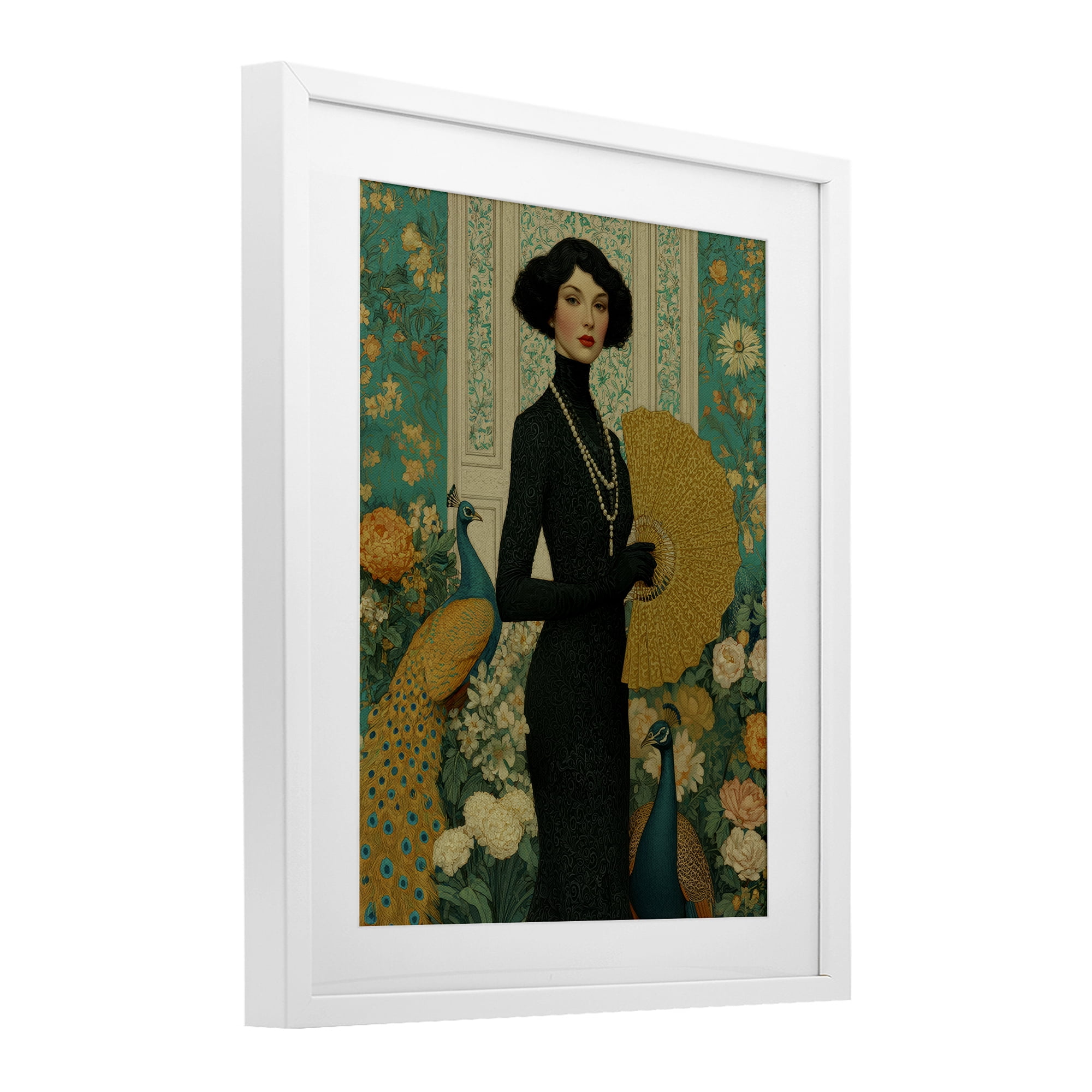 Stupell Industries Floral Velvet Reign White Framed Print Under Glass, design by A Barefoot Stylist
