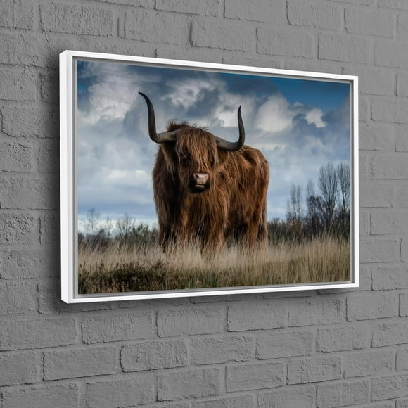 Art Mural Vache des Highlands Écossais Charmant sur Toile pour Décoration de Chambre Parfait pour les Fans d'Art de Ferme et Idéal comme Cadeau Unique sur Toile