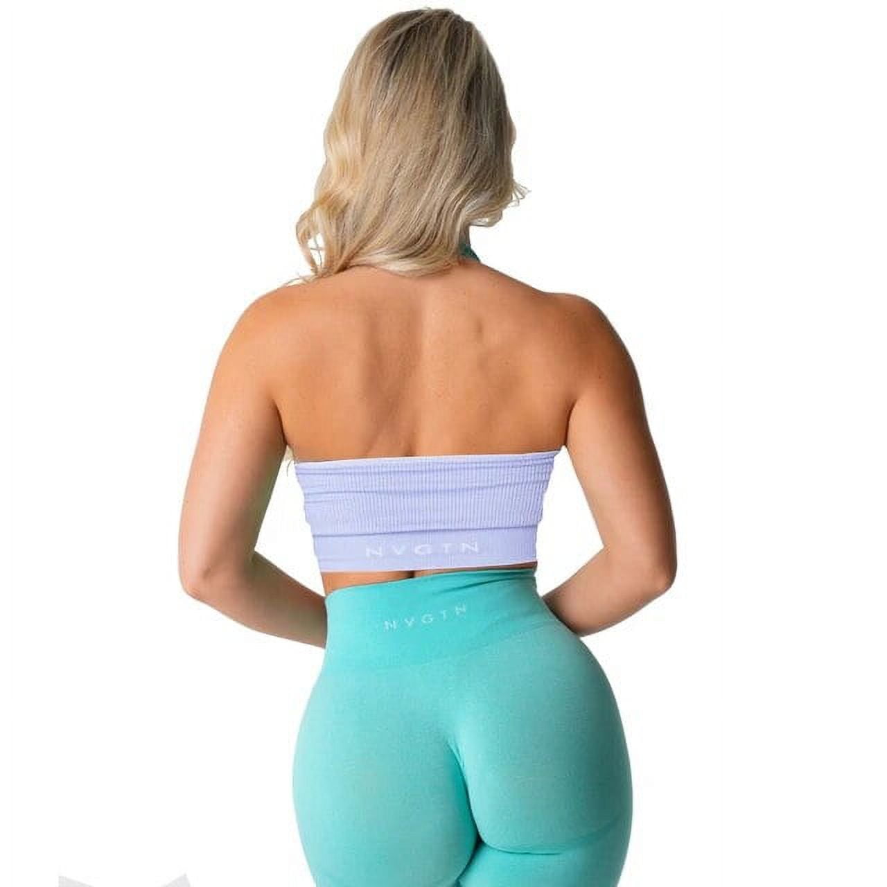 Lisheng Nvgtn Sports Bras For Women Seamless Comfortable Yoga Bra Nv White Limitless Ribbed Seamless Halter Bra Ls Other