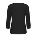 thumbnail image 6 of yunLCZ Women's T-shirts Women's 3/4 Length Sleeve Tops V Neck Basic Tee Solid Color Shirts Blouse Tops Women's Blouse T Shirt Office casual blouse with leggings, 6 of 7