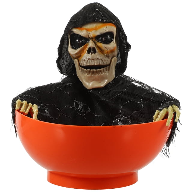 Halloween Decor with Light Skeleton Candy Bowl Skeleton Candy Dish with Sound