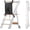 White & Natural, variant on Cosyland Foldable Adjustable Toddler Kitchen Step Stool, Natural Wood Kids Standing Tower with Safety Rail, Natural