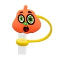 thumbnail image 3 of Aoznliie Straw Toppers, 10Pcs Silicone Straw Covers with Cute Pumpkin Skull Ghost Designs,Reusable Drink Straw Accessories for Halloween Party,4x2x2in, 3 of 9
