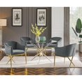 thumbnail image 2 of Best Master Dalton Gray Velvet Side Chairs in Gold, 2 of 2