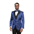 thumbnail image 2 of Bellagio Classic 3Pc 1 Button Mens Royal Suit With Trim On The Collar Super 150'S Extra Fine Italian Fabric By Alberto Nardoni Brand Designer, 2 of 3