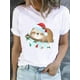 thumbnail image 4 of Camiseta de manga corta con estampado de corazón de amor de vino para mujer, ropa de Navidad, moda de Año Nuevo, Camisetas básicas, camisetas gráficas, 4 of 5