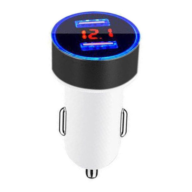 Cargador de coche 5V 3.1A Carga rápida Puerto USB dual Pantalla LED Voltímetro Adaptador de carga para teléfono FleinngHoz JD711084152