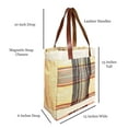 thumbnail image 6 of Plaid Reusable Grocery Tote Bag Extra Durable - Personalized Monogram or Name Available Natural/Multi Black Coral, 6 of 6