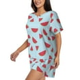 thumbnail image 5 of Sigee Watermelon for Sleepwear Casual Pjs with Pockets Women's Pajamas Sets Shorts 2 Piece Short Sleeve Lounge Sets Medium, 5 of 9