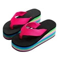 thumbnail image 5 of Fukaraa Women Rainbow Sole Flip Flops Platform Wedge Casual Outdoor Comfortable Non Slip Sandals, 5 of 9