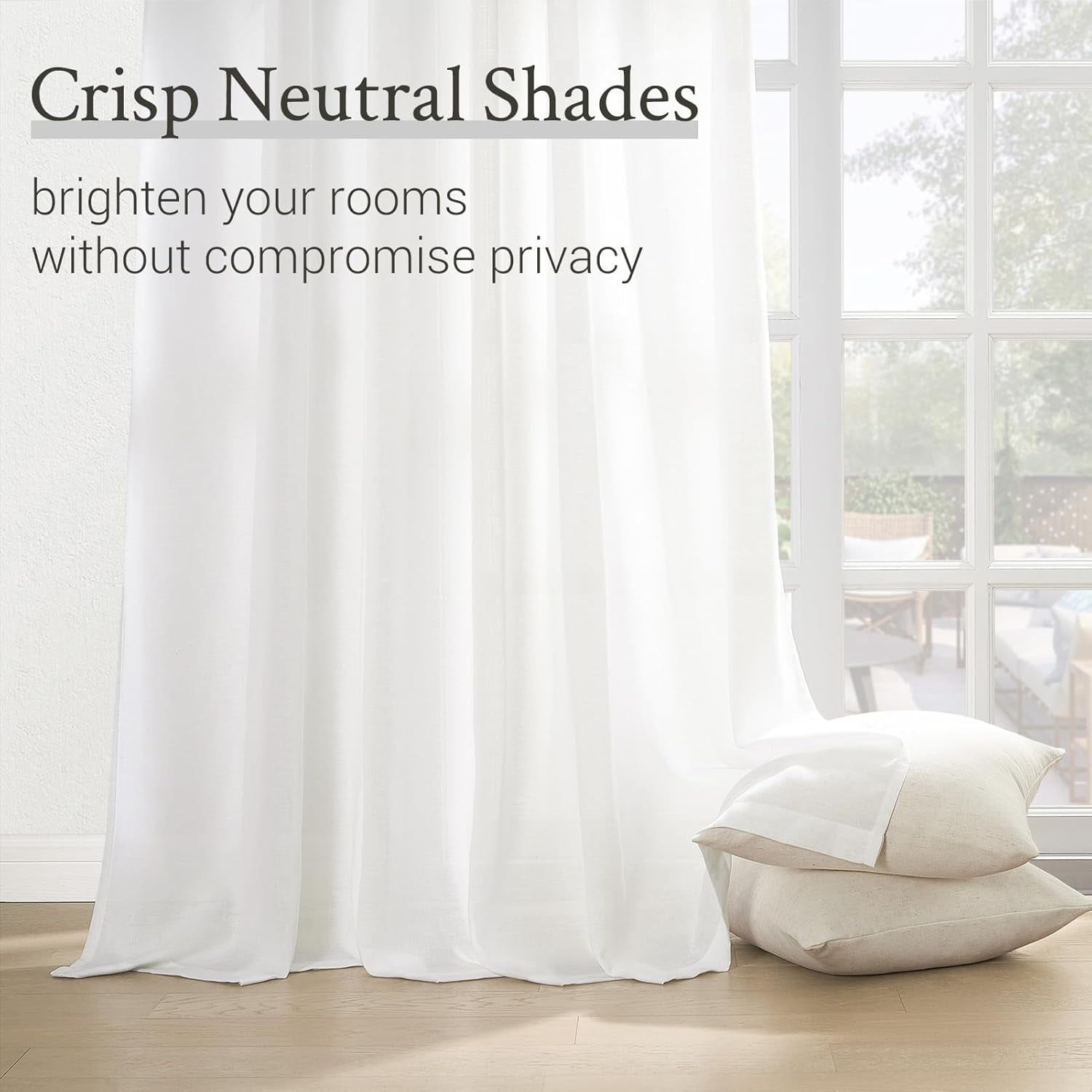 Pinch Pleated 92 Inch Curtains 2 Panels for Living Room Cream Linen Curtains 92 Inches Long Pinch Pleat Drapes for Track System Light Filtering Semi Sheer Curtains for Dining Bedroom Office