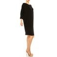 thumbnail image 4 of Women's Casual Loose Fit Long Sleeves Dolman Style Solid Midi Dress, 4 of 7
