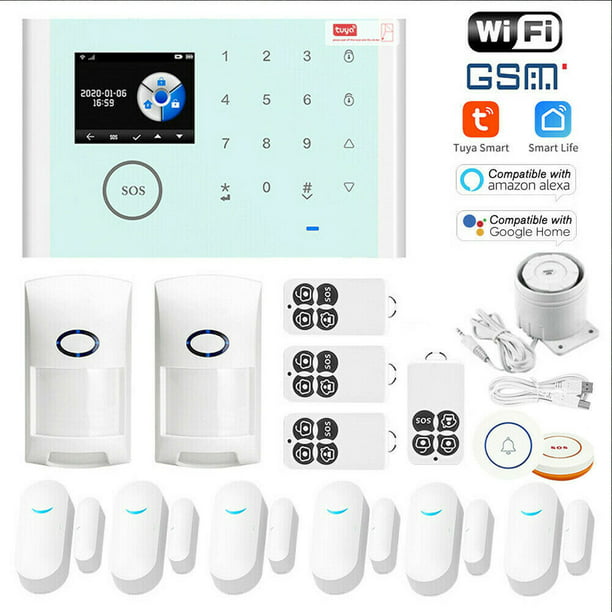 Tuya APP WiFi GSM GPRS Wireless Home Security Alarm Burglar System+Amazon Alexa